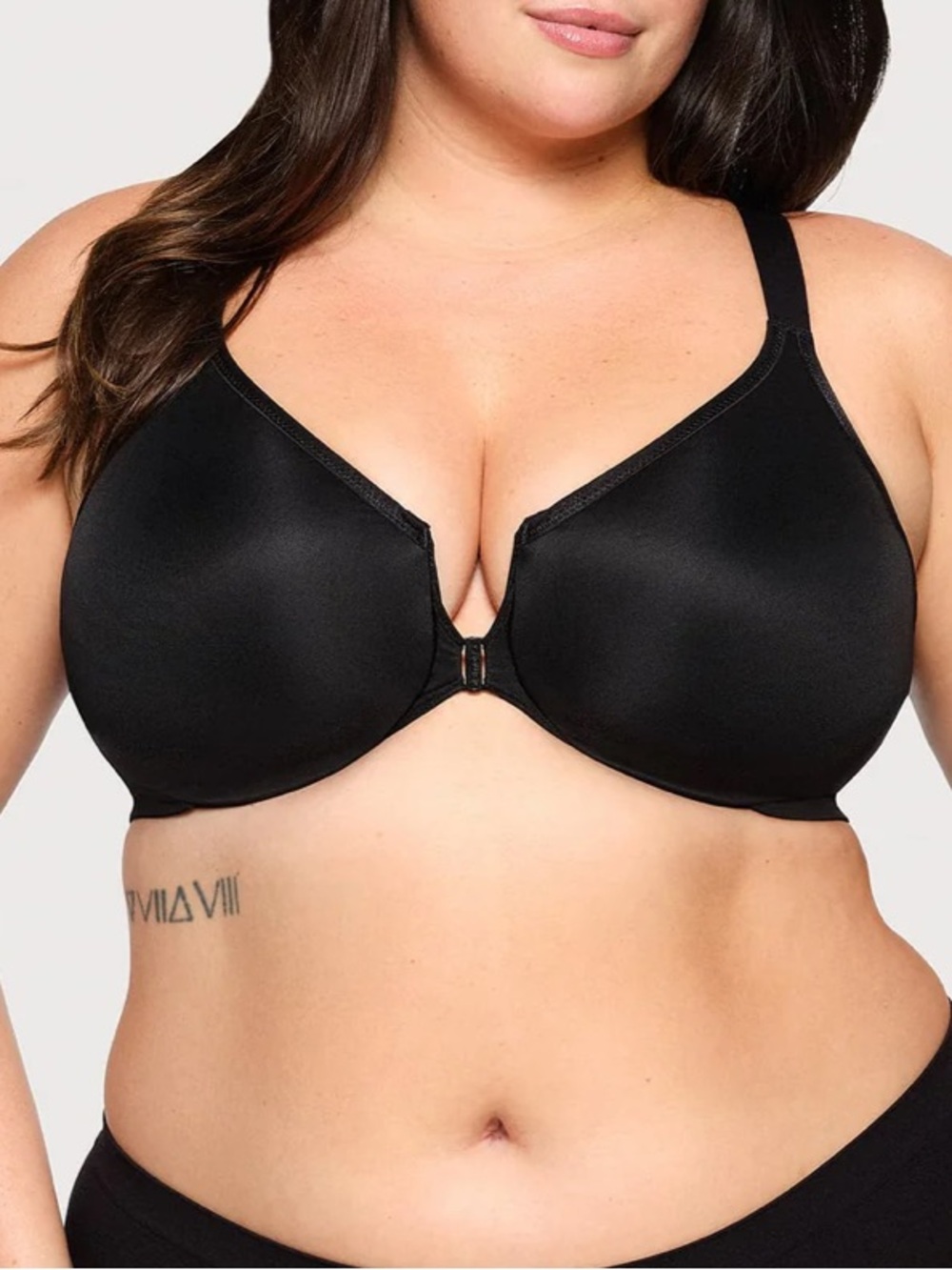 NWOT Glamorise Black Front-Closure Posture Back WonderWire Bra Size 38G